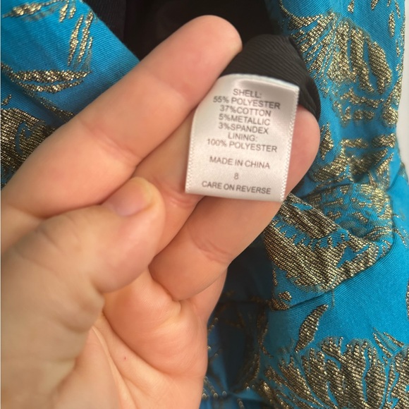 NWT Happy Nature Puff Sleeve Surplice V-Neck Belted Jumpsuit Blue Women's Size 8 - Picture 9 of 9